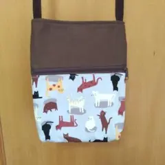 猫柄 スマホショルダーバッグ ハンドメイド