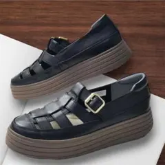 極美品　REDWOOD RIVER 牛革　サンダル　リーガル社製　黒系　レザーのサムネイル