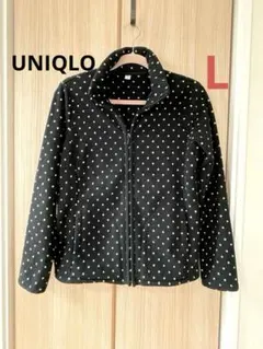 UNIQLO フリースジャケット　フルジップ　ポケットあり　黒　レディース　L