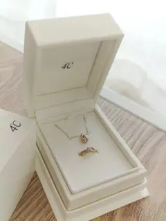 4℃ K10 ネックレス リング セット タンザナイト クリスマス 限定 美品