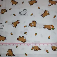 綿プリント　はぎれ　リトルアニマル　馬柄