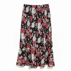 ローラアシュレイ フラワープリント シアーマーメイドスカート