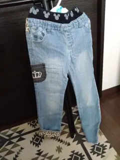 ミッキーマウス柄デニムパンツ 120cm