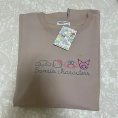 Sanrio characters 半袖Tシャツ ピンクベージュ Lサイズ