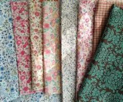 花柄・チェック柄の布地セット はぎれ まとめ売り