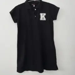 黒　150 チュニック　ワンピース　ポロシャツ