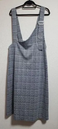 K-37【大きいサイズ】ワンピース/グレーチェック/4L/新