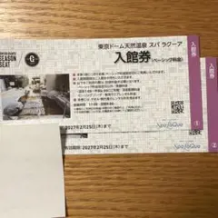 東京ドーム天然温泉 スパラクーア 入館券のサムネイル