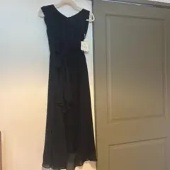 【新品】ネイビー　Vネックロングドレス