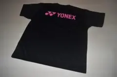 YONEX 黒 Tシャツ ピンク・緑ロゴ　S