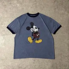 Disney公式 ディズニー リンガーTシャツ ミッキープリント Lサイズ
