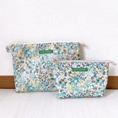 花柄ポーチ2点セット/ハンドメイド