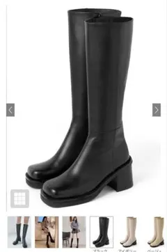 グレイル スクエアトゥロングブーツ [zr720] 24.5cm