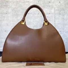 【HAMANO】濱野皮革工藝 キャメルブラウン レザー ゴールド金具ハンドバッグ