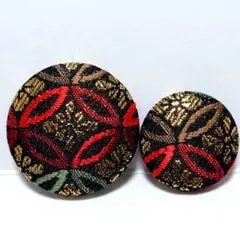 金蘭生地　黒　大小2点セット　㊳ミリ㉗ミリ　ヘアゴム・ブローチ