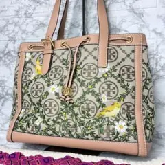 完売品 希少 トリーバーチ 花柄刺繍 トートバッグ 三越限定 鳥 花 