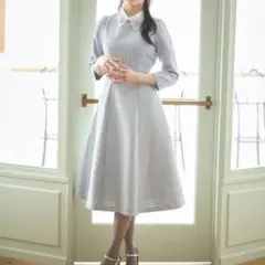 【専用】レース襟付きバックレースアップツイードワンピース