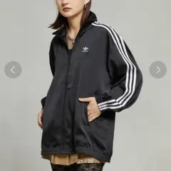 【美品】アディダスオリジナル　ルーズ サテン トラックトップ　Lサイズ