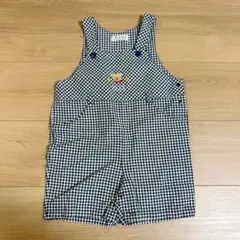 ELLE チェック柄サロペット　オーバーオール　90サイズ　くま