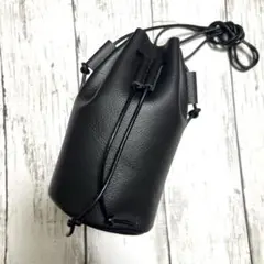 ハンドメイド巾着サコッシュ本革巾着バッグショルダーバッグ