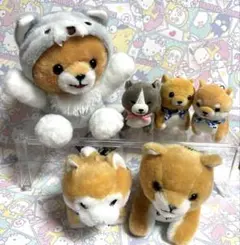 豆しば三兄弟　ぬいぐるみマスコット　ゆるぐるみオオカミ　他　6個まとめ売り