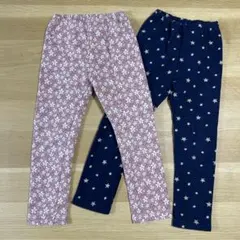 ★27日までお値下げ★【記名なし】ユニクロフリースレギンス110cm ２点セット