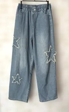 星　スター　パッチワーク　デニム　　150