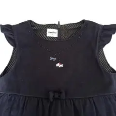 ネイビー ワンピース ドット柄 袖付き