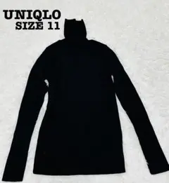 UNIQLO ユニクロ ニット 11 L 黒 ブラック タートルネック[824]