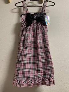 希少 TRALALA トゥララ 赤 チェック リボン ミニワンピース 希少 TRALALA トゥララ 赤 チェック リボン ミニワンピース 希少