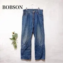 BOBSON　ストレードデニムパンツ　ジーンズ　色落ち　青　31（78cm）のサムネイル