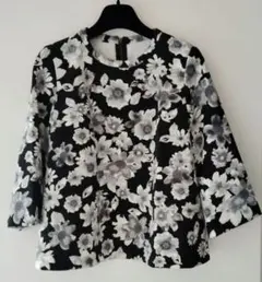 UNITED ARROWS 花柄 五分袖ブラウス 日本製