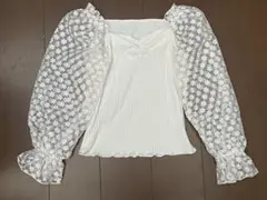 ホワイト パフスリーブ トップスのサムネイル