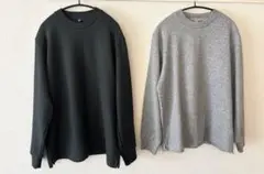 UNIQLO ソフトニットフリースクルーネックT 2枚セット Lサイズ