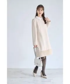 【新品未使用】トッコクローゼット　襟つきファー切り替えワンピース