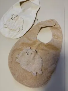 【30様専用】 動物刺繍スタイ　ブラウン