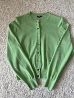 【試着のみ】PLST プラステ UVカットメタルボタンカーディガン Mグリーン