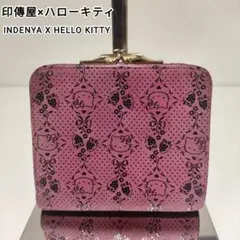 ✨絶版品・希少✨ 印傳屋×ハローキティ　コンパクト財布　がま口　印伝のサムネイル
