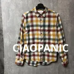 【人気配色】チャオパニック ネルシャツ M チェック柄 マルチカラー 綿 完売品のサムネイル