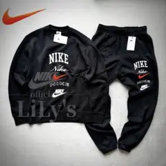 【Ｓサイズ】NIKE上下セットアップ　ブラック✖️オレンジ　ナイキ　スウォッシュ