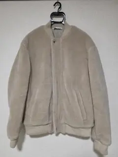 ZARA ベージュ ボアジャケット スナップボタン(メンズアウターLサイズ)