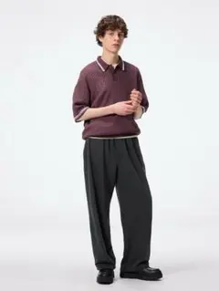 ウォッシュドスウェットワイドパンツ　ダークグレー　S