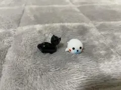 ミニチュアガラス細工 黒猫 アザラシ