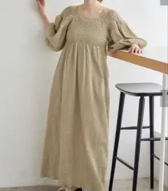 Kastane ギンガムシャーリングワンピース