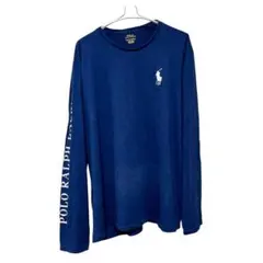 Polo Ralph Lauren ラルフローレン長袖Tネイビー袖ロゴXL刺繍
