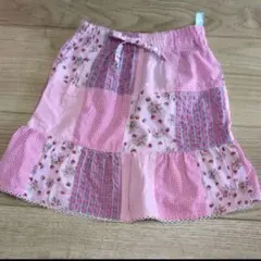 パッチワークピンクスカート 130cm 女の子