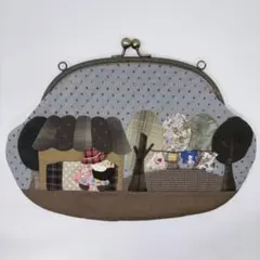パッチワークバッグ　がま口　ショルダー　キルト　サンボンネットスー　スーちゃん