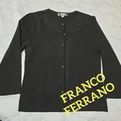 美品【FRANCO FERRARO】 ブラックカーディガン 七分袖