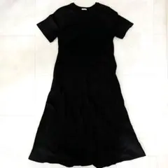 GU 半袖カットソーワンピース ロングワンピース カットソーフレアワンピース