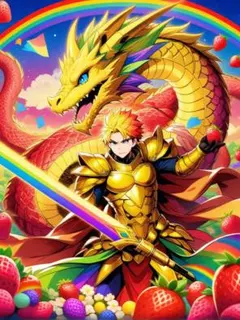 ドラゴンの翼を持つ鎧の戦士ポスター限定a4紙沢光レア♥1点もの ドラゴンと戦士のデジタルイラストポスターa4額付き発送♥紙沢光